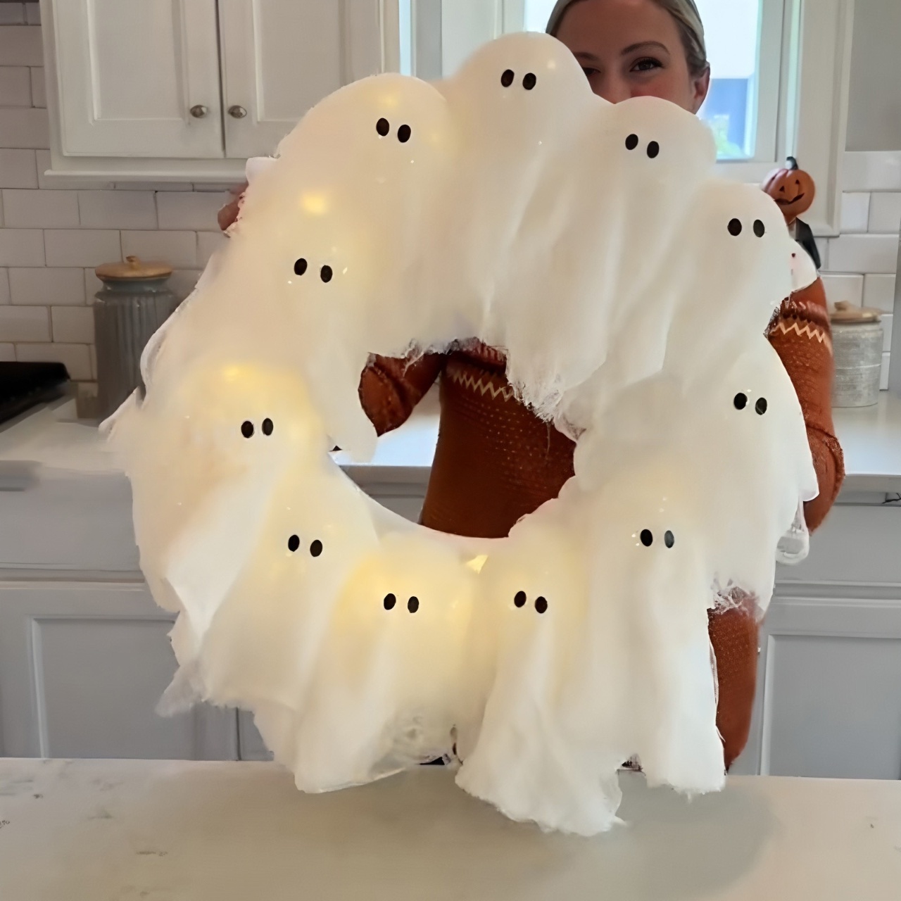 🏆Flash Sale⚡50K+ SOLD! Almost Gone💥Lit Ghosts Wreath