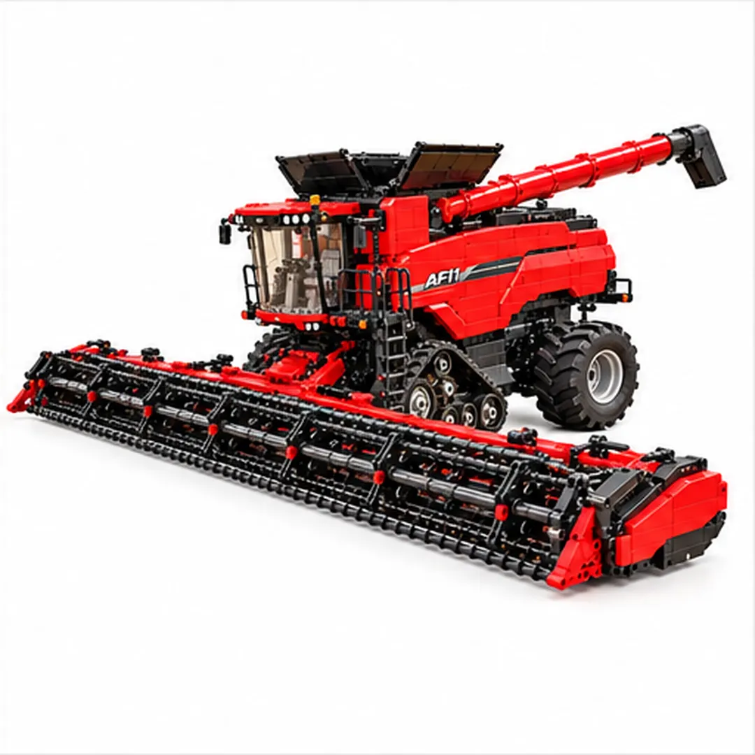 Couple holding an AF11 combine harvester building model as a gift