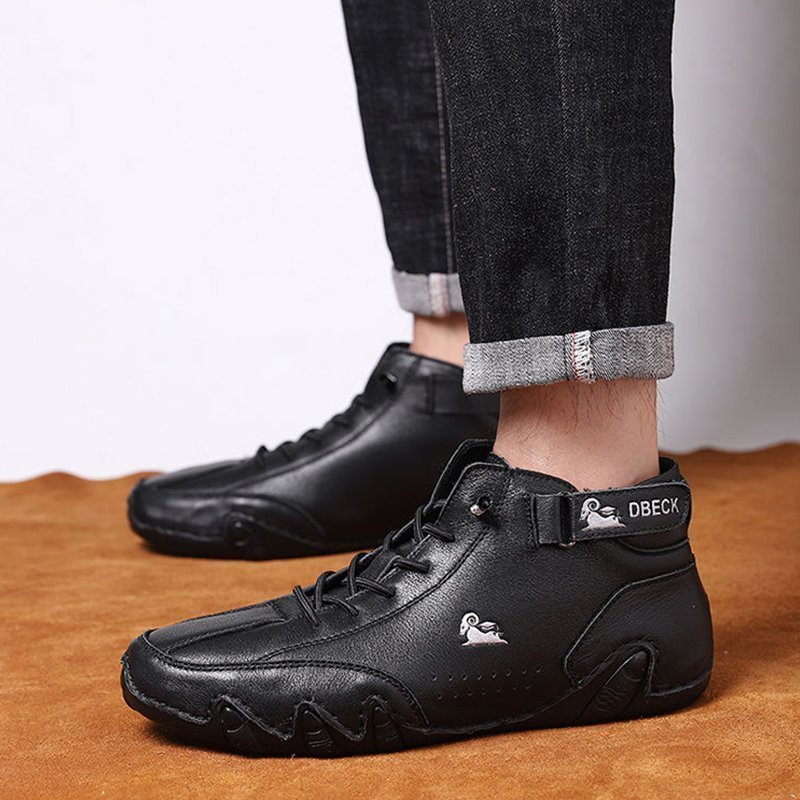 Men Italian   Suede Velcro High Boots