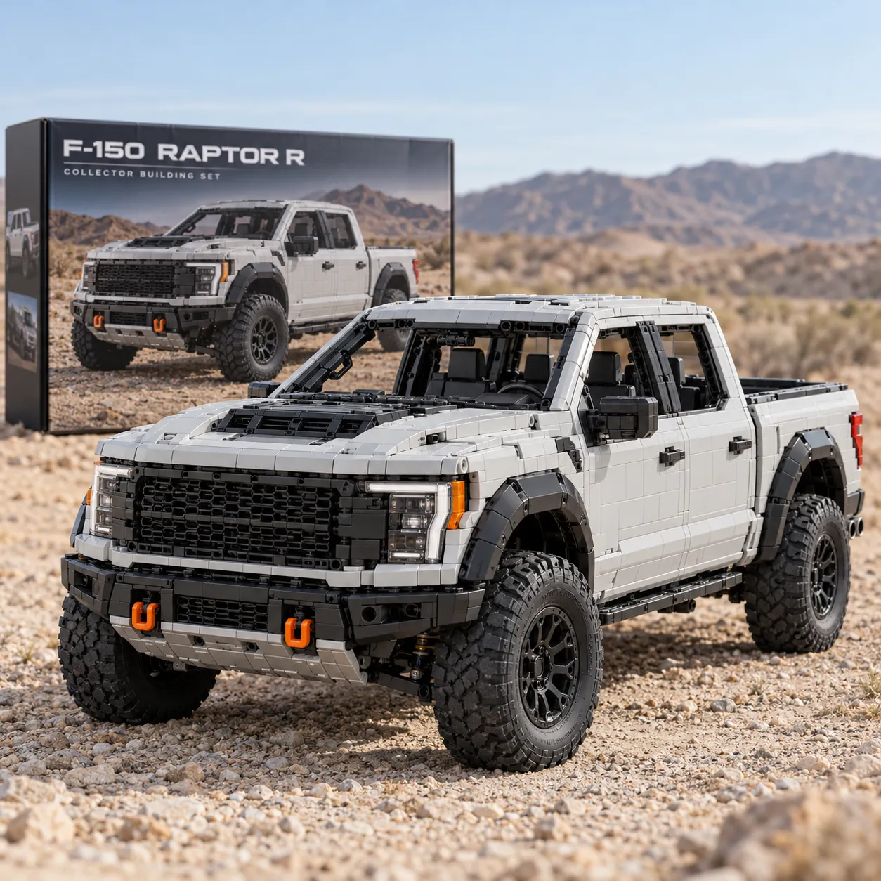 F-150 Raptor R off-road pickup building set in a desert-inspired presentation