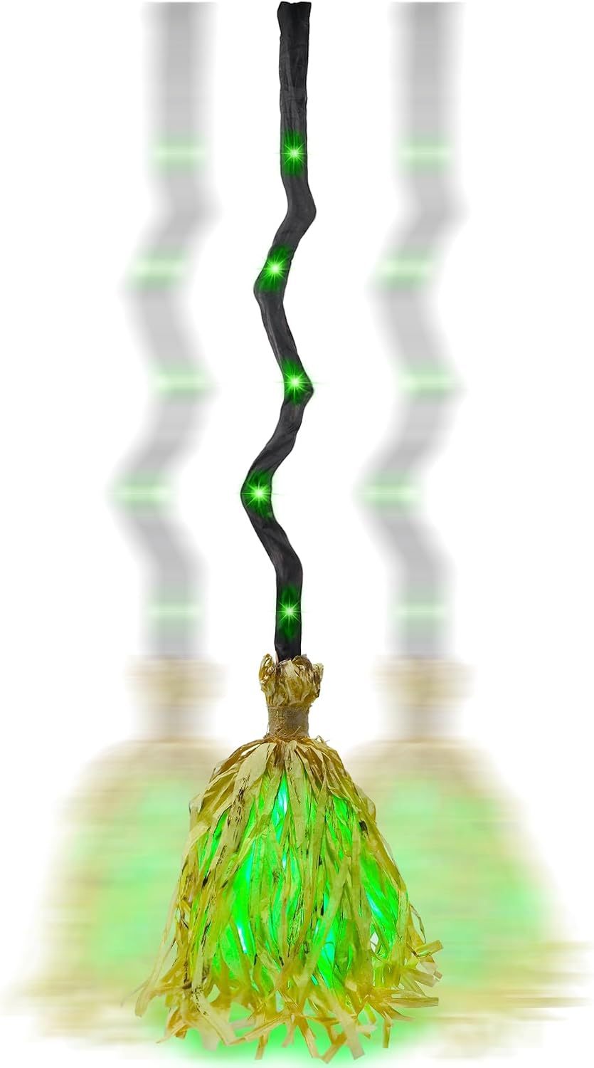 Halloween Party Decorations — Animated Witches Broom Halloween Decor Magic Witch Broomstick