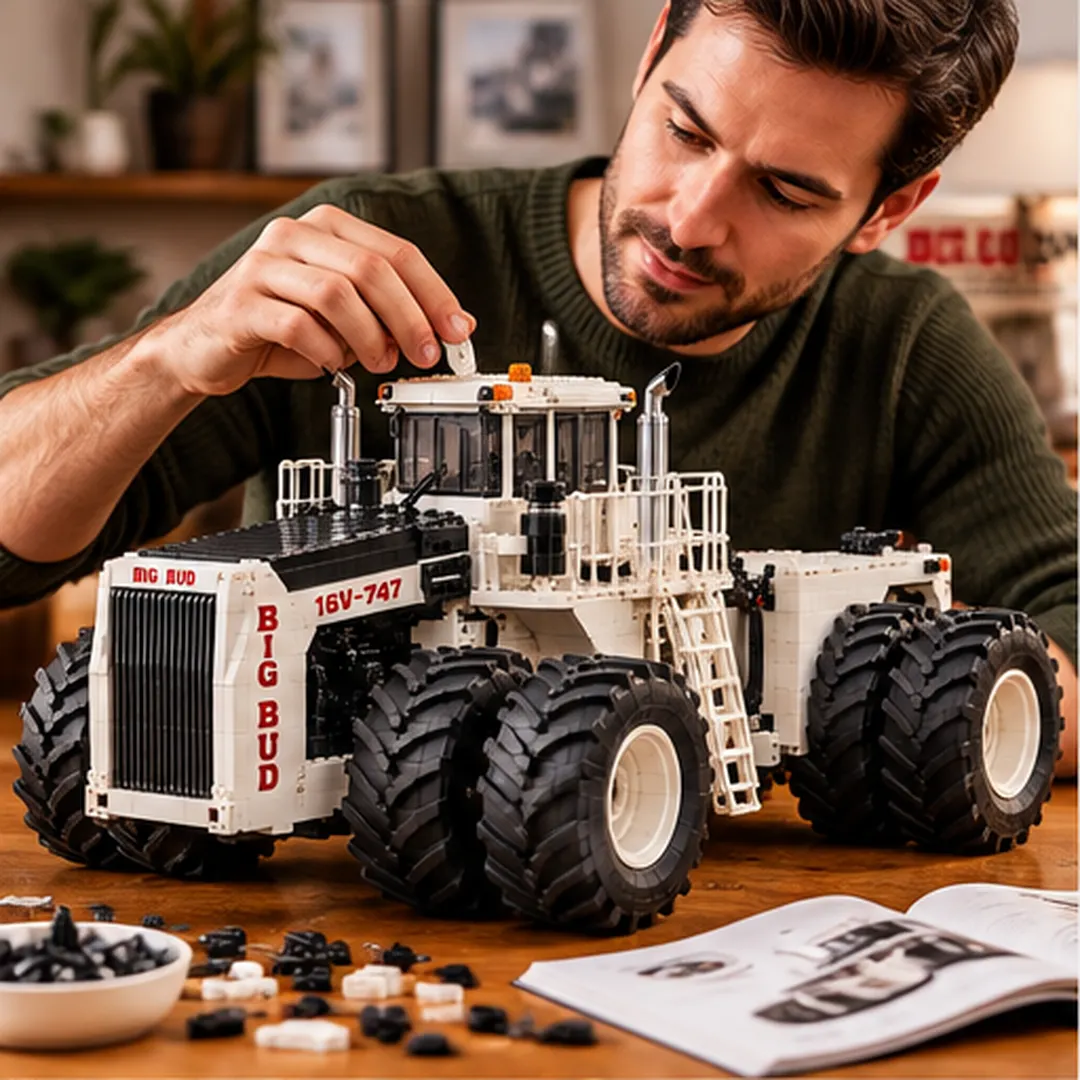 Big Bud 16V-747 collector building set presented as a gift with its illustrated packaging