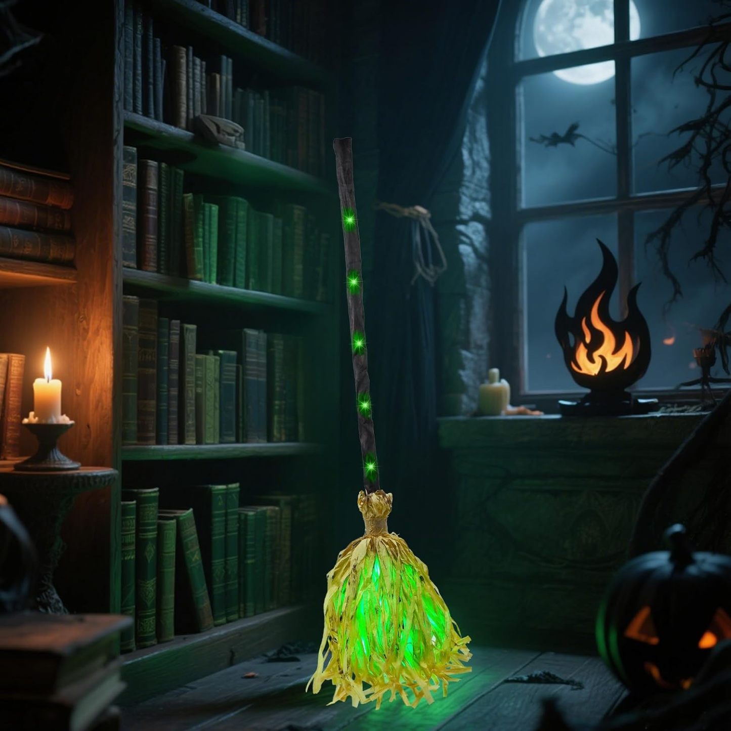 Halloween Party Decorations — Animated Witches Broom Halloween Decor Magic Witch Broomstick