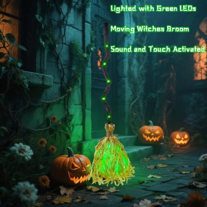 Halloween Party Decorations — Animated Witches Broom Halloween Decor Magic Witch Broomstick