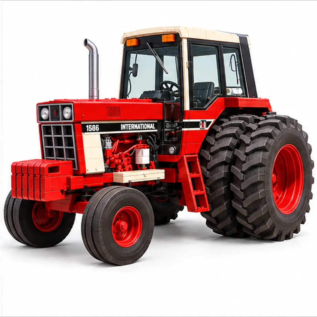 1586 red farm tractor building model
