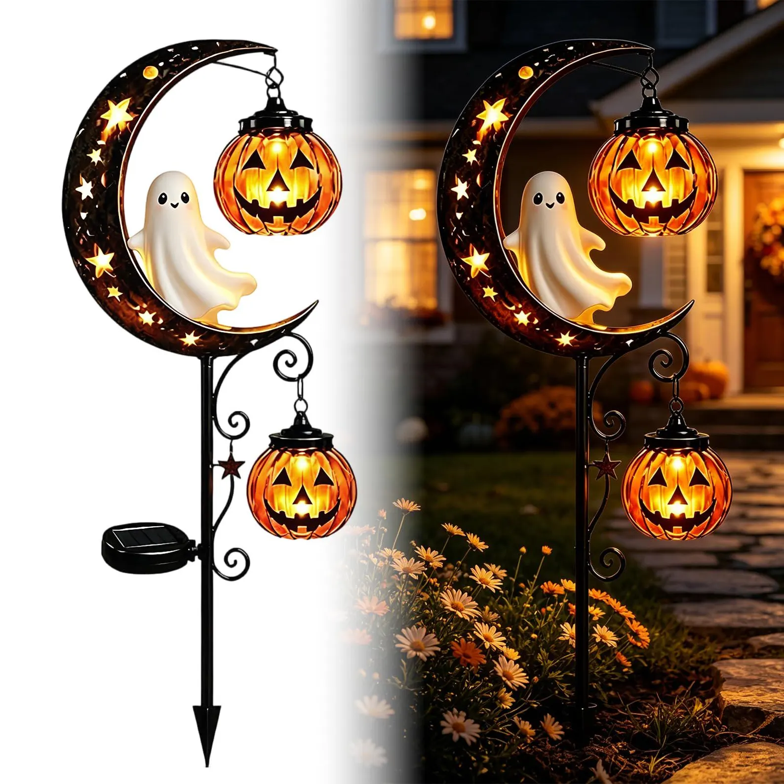 🎃Halloween Early Bird Special Sale 49% OFF-Pumpkin Moon Garden Stake Light