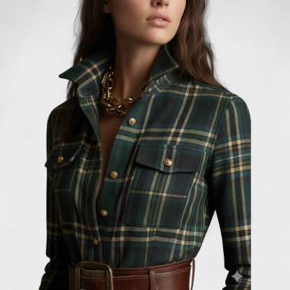 Retro Lapel Plaid Single-Breasted Maxi Dress