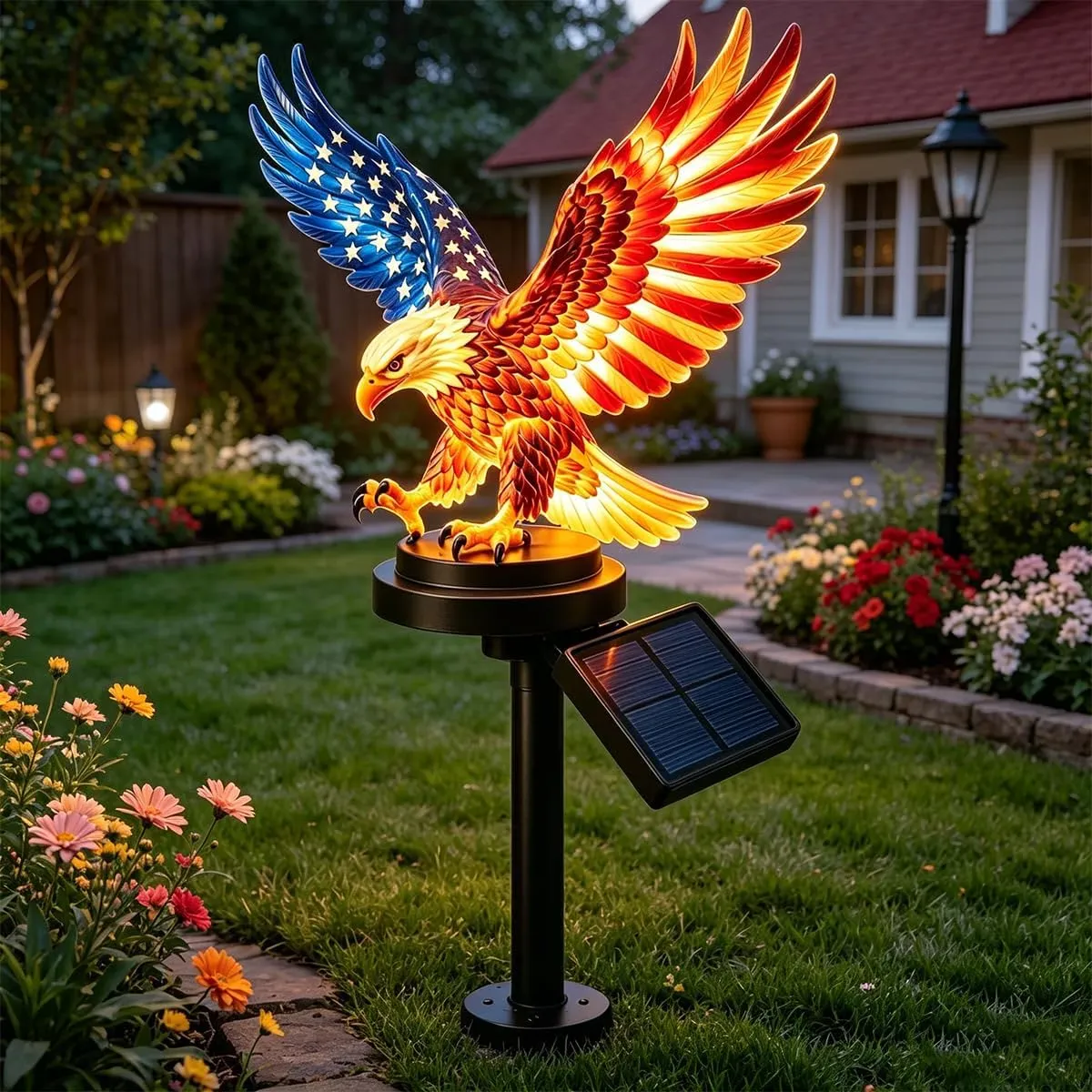 Personalized Eagle Solar Stake – America 250 Tribute 🇺🇸🦅