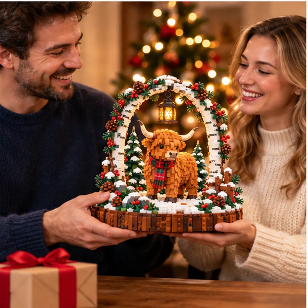Christmas Highland Cow building set gift inspiration