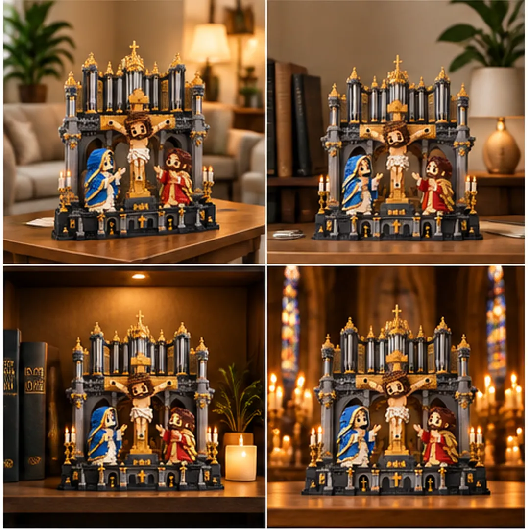 Crucifixion Cathedral building set display