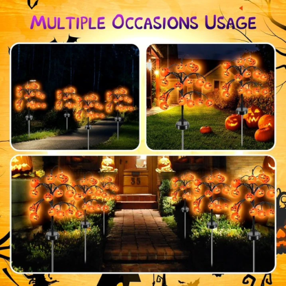 🎃 A Branch of Glowing Pumpkins – 20 Lights, One Spooky Statement