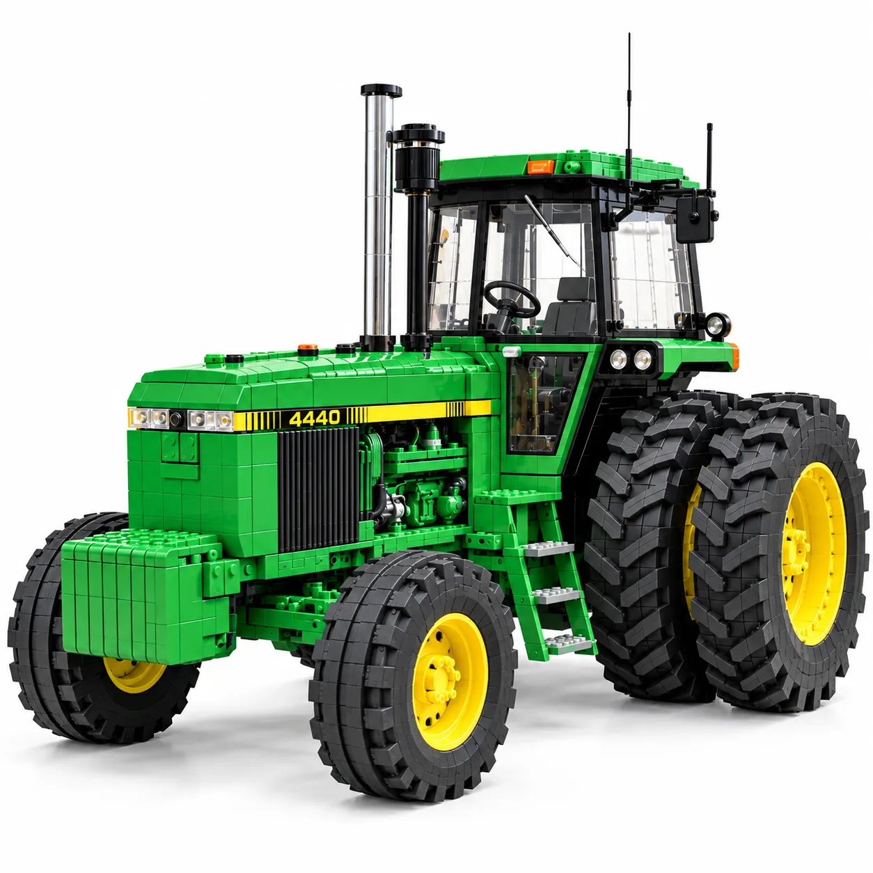 4440 green and yellow vintage tractor building model