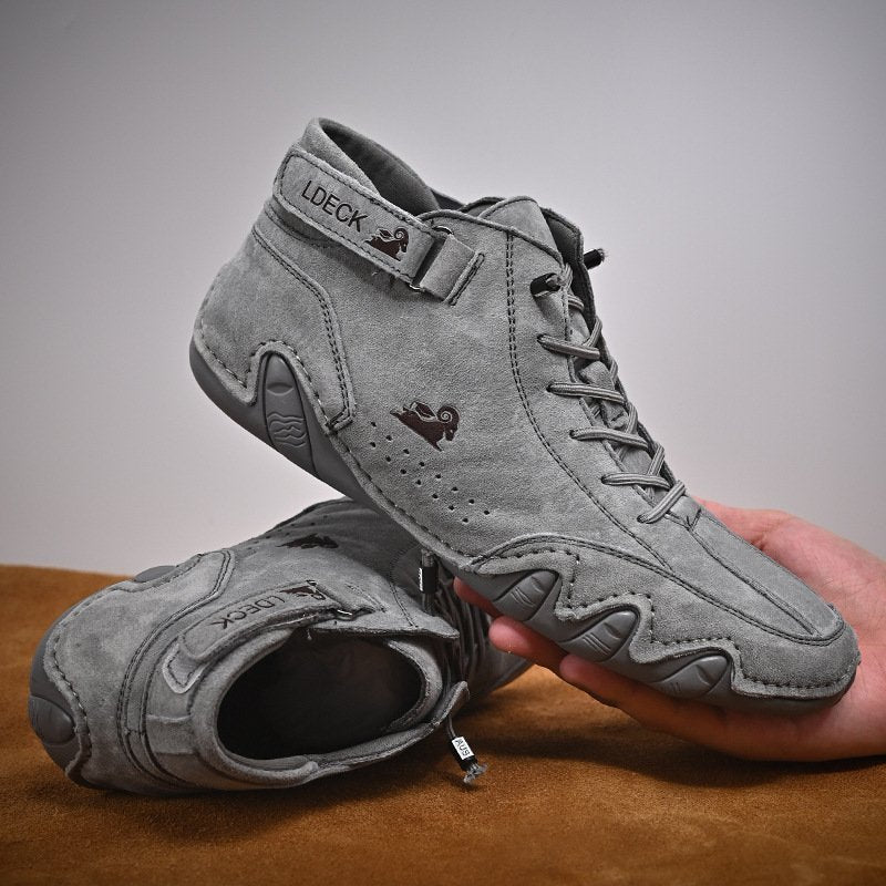 Men Italian Suede Velcro High Boots