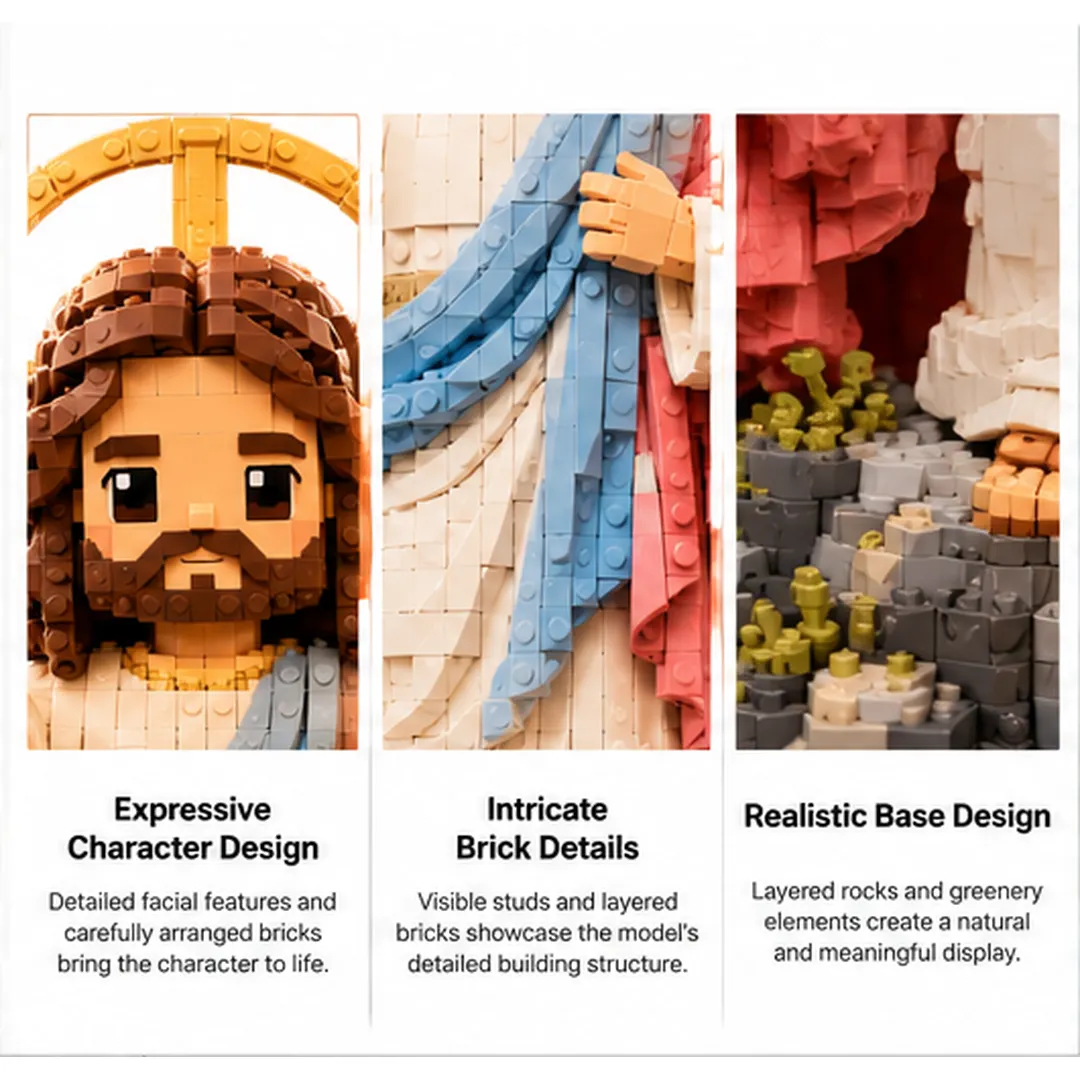Completed Jesus Blessing Figure brick model for prayer corner