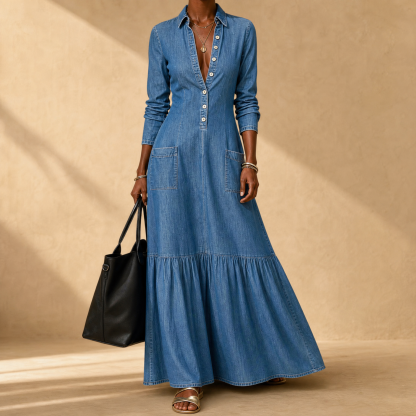 Soft-Touch Maxi Dress with Tiered Ruffle Hem
