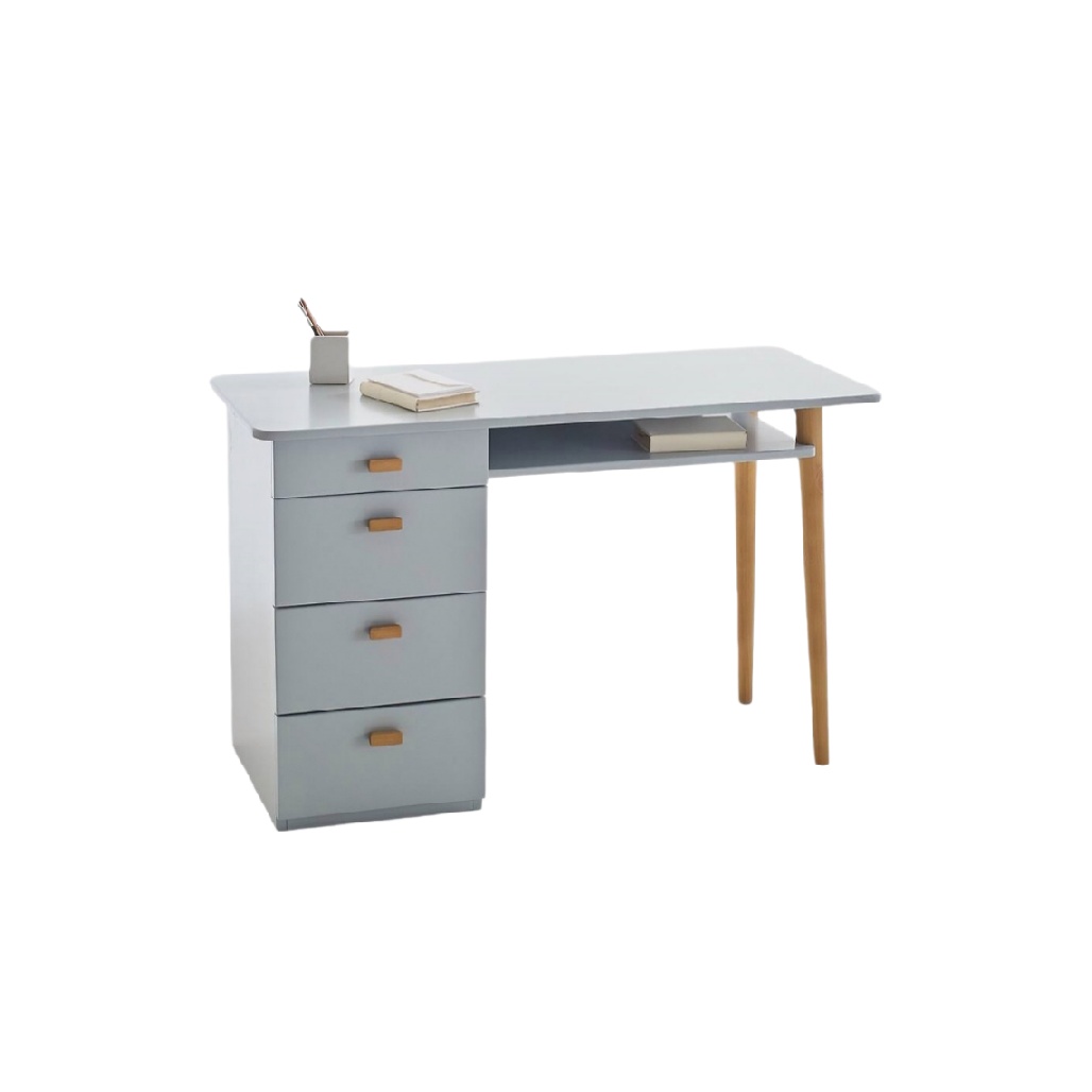 Bureau de travail en MDF et pieds en bois - 120 x 60 x 75-woodemix.com