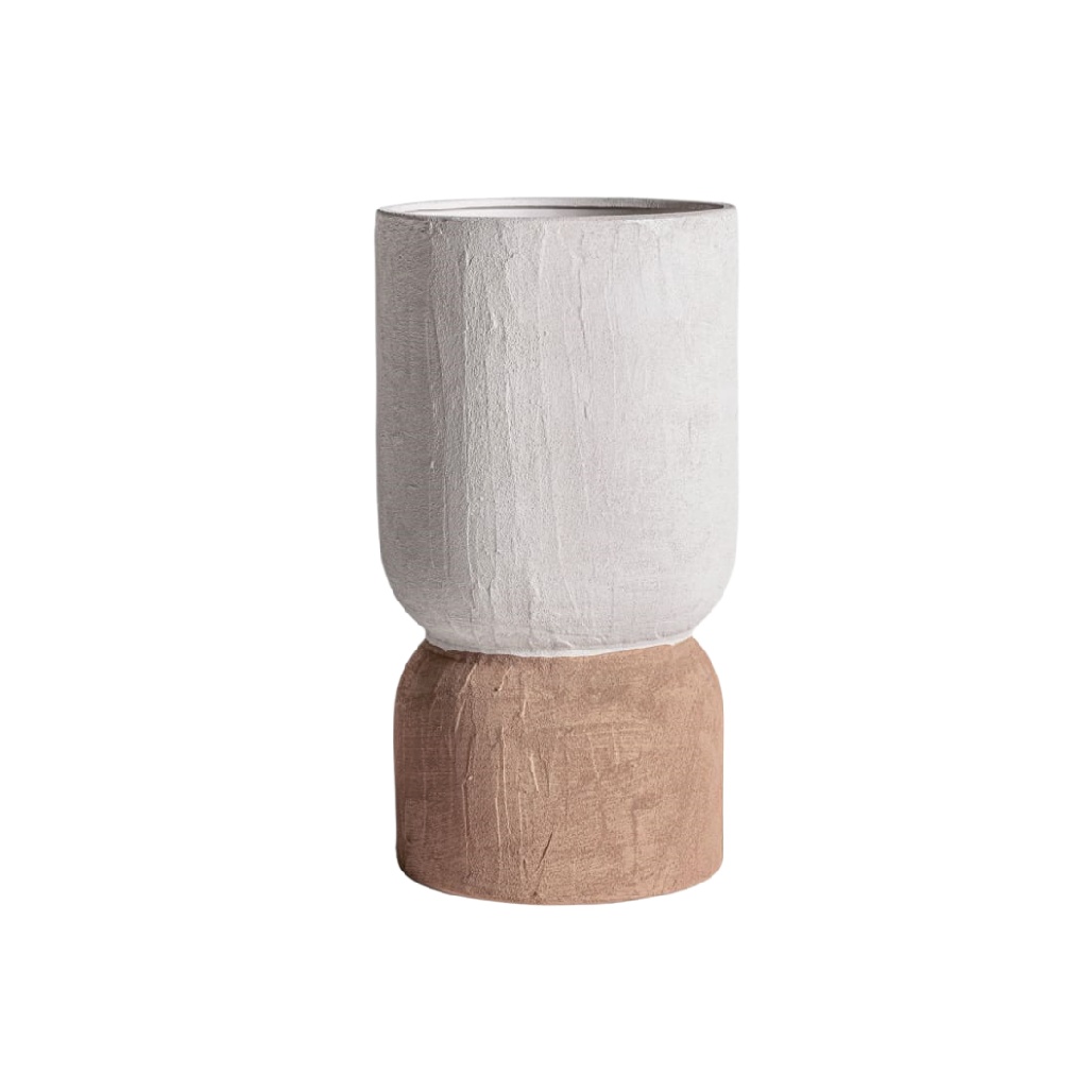 Vase de Sol Scandinave en Céramique - Bicolore Blanc et Terracotta-woodemix