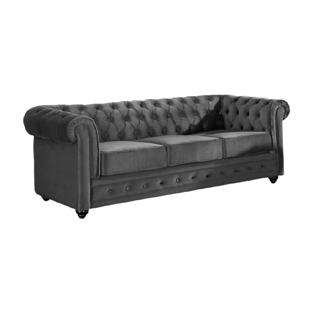 Canapé convertible en tissu gris pour salon - 210 x 90 x 85-woodemix.com