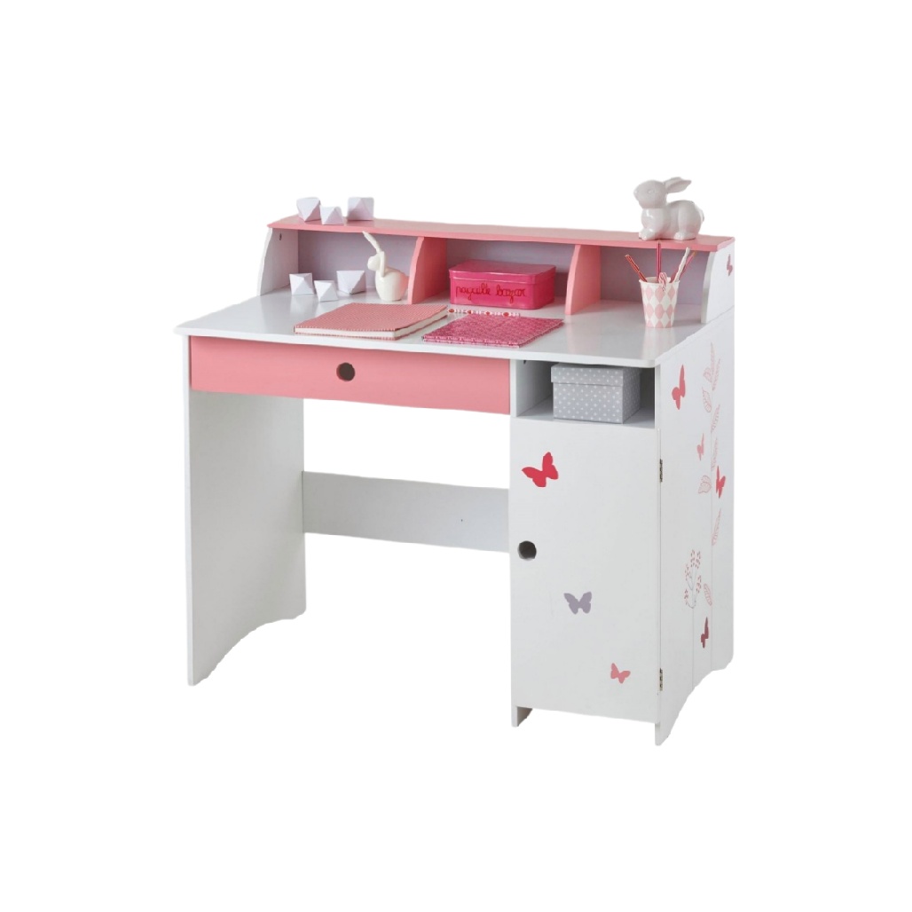 Bureau pour enfant avec rangement et tiroir en MDF - 100 x 50 x 75-carveera.com