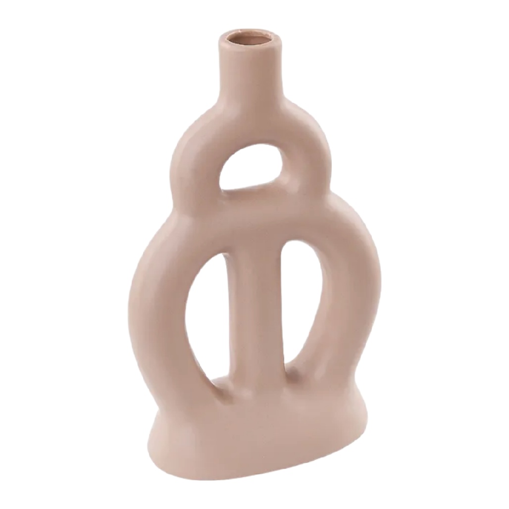 Vase en Céramique Beige au Design Abstrait Sculptural - Décoration Moderne-carveera