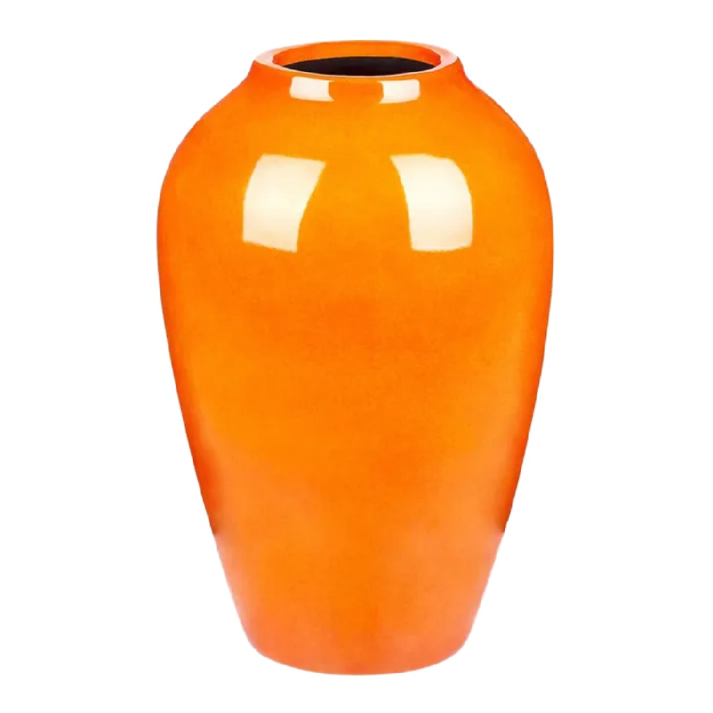 Vase en Céramique Orange Vif à Finition Brillante - Style Pop Art Moderne-carveera
