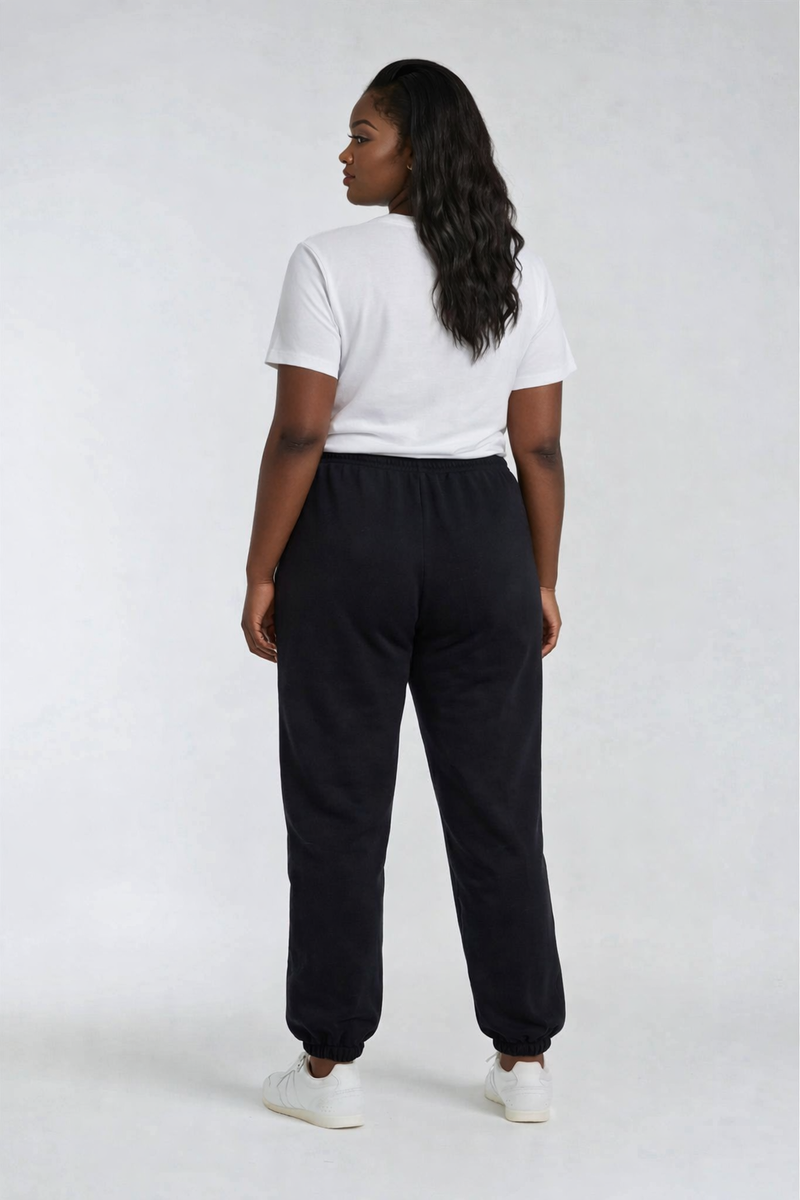 Plus Size Drawstring Elastic-Hem Sweatpants-Feelings Star