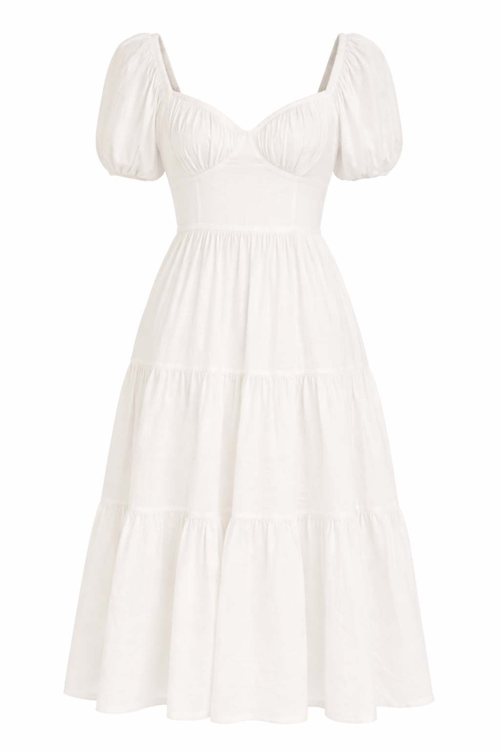 Tiered Puff-Sleeve Maxi Dress-Feelings Star