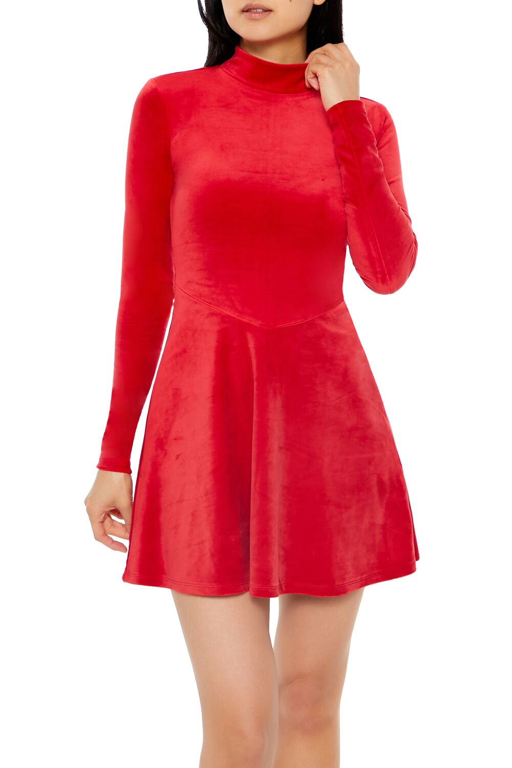 Velour Skater Mini Dress-Feelings Star