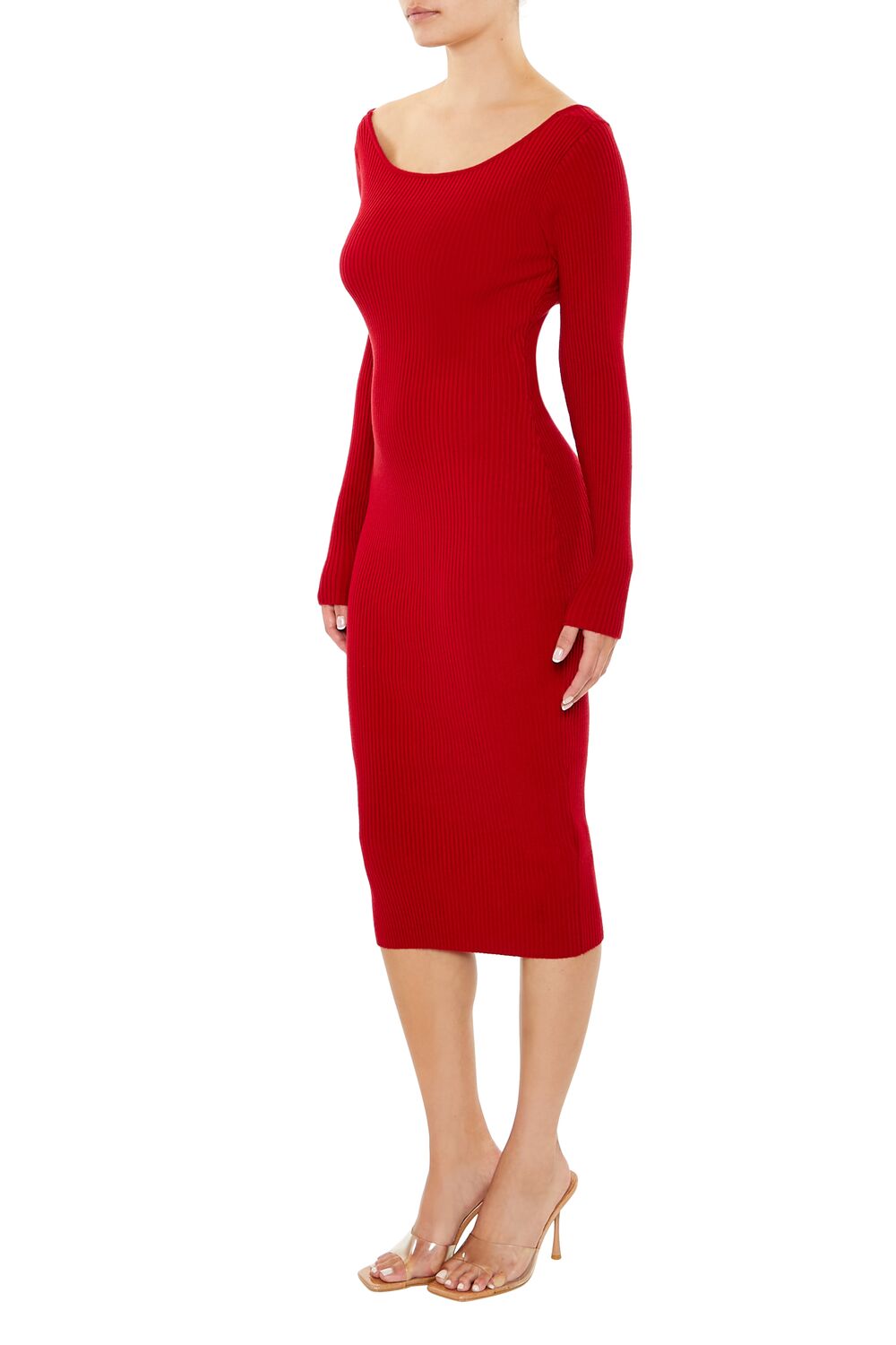 Twist-Back Midi Sweater Dress-Feelings Star