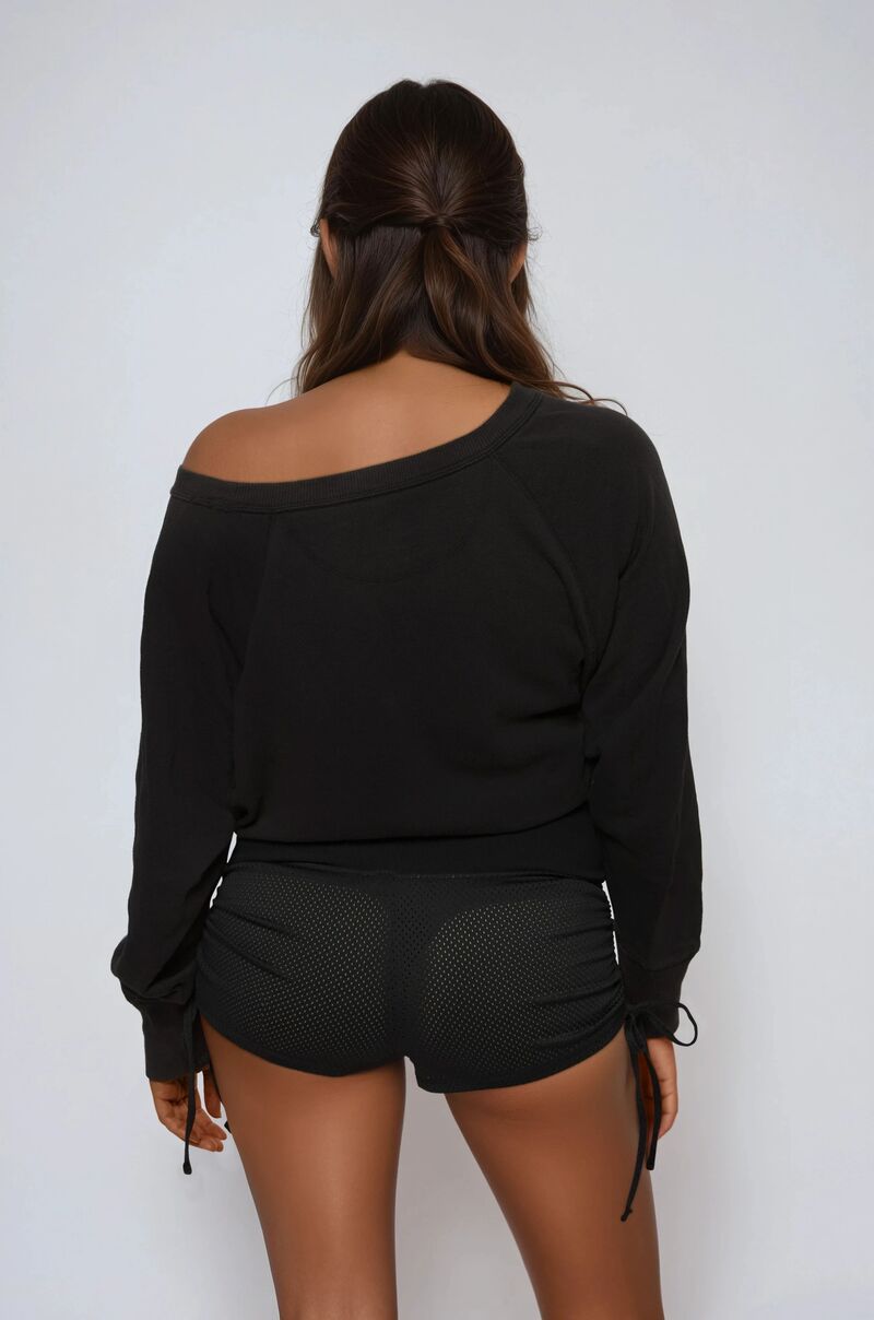 Ruched Mesh Hot Shorts-Feelings Star