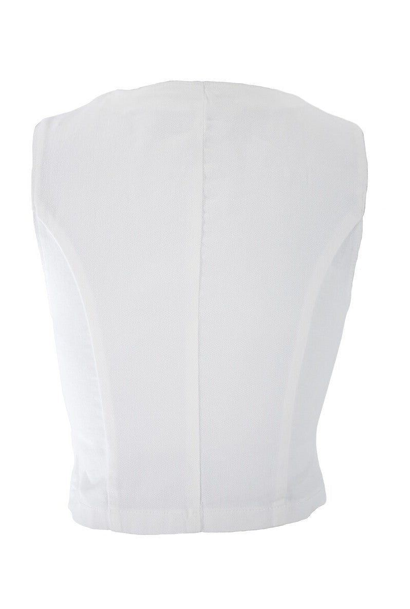 Stretch Denim Vest-Feelings Star