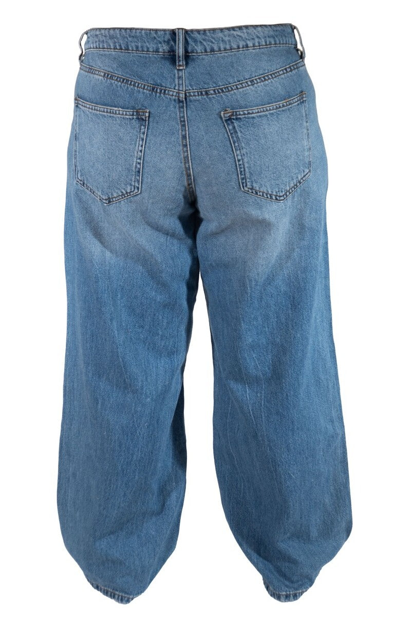 Plus Size Wide-Leg Denim Jeans-Feelings Star