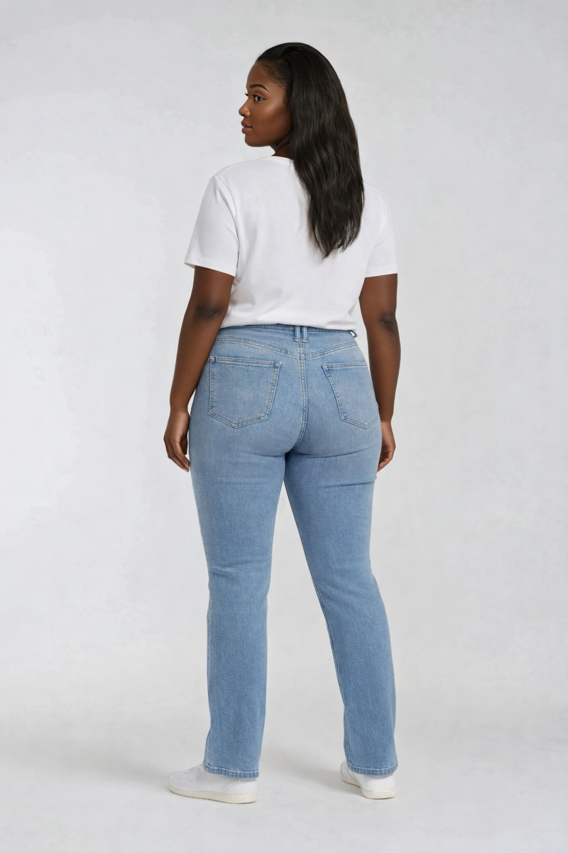 Plus Size Distressed Bootcut Jeans-Feelings Star
