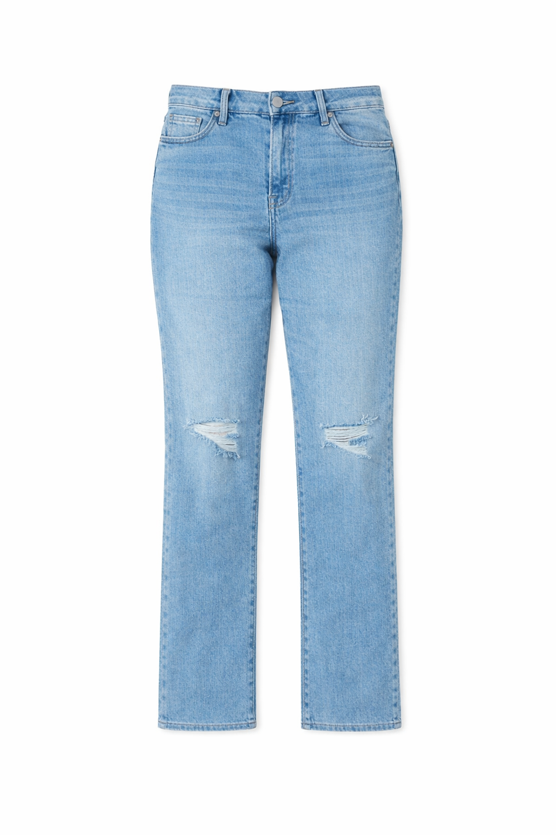 Plus Size Distressed Bootcut Jeans-Feelings Star