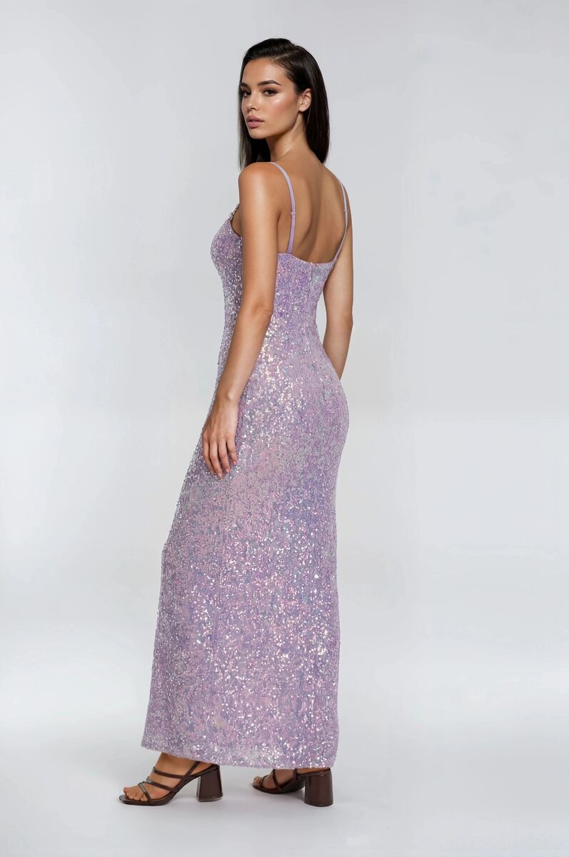 Sequined Cutout Maxi Dress-Feelings Star