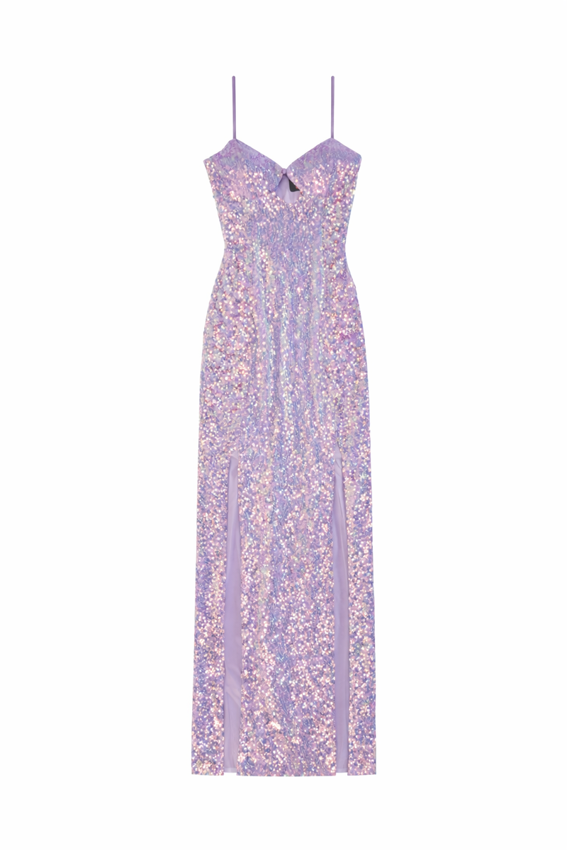 Sequined Cutout Maxi Dress-Feelings Star