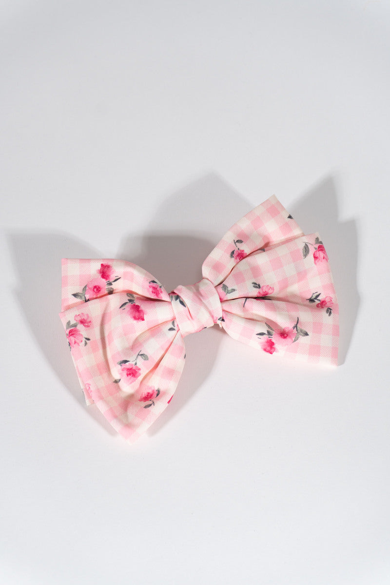 Printed Bow Hair Clip-Feelings Star