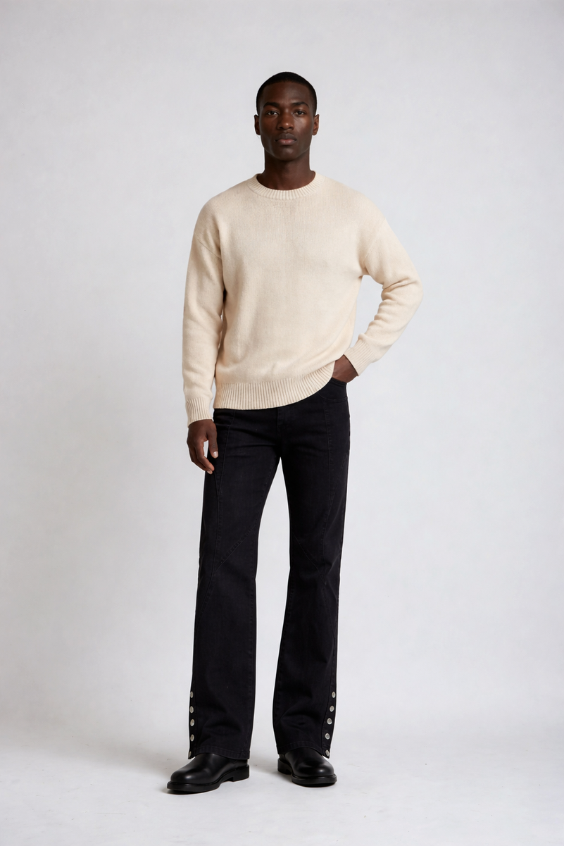 F21 Men Button Detail Jeans-Feelings Star