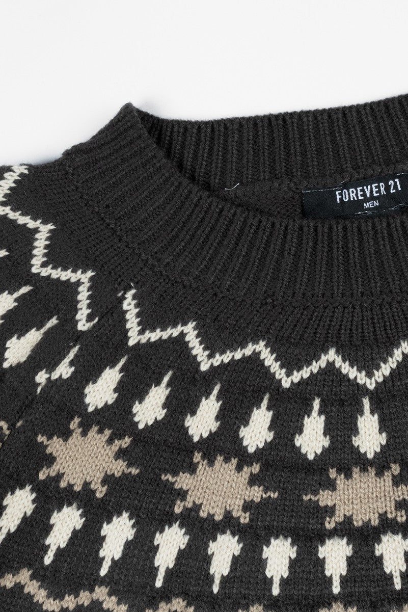 Fair Isle Yoke Sweater-Feelings Star