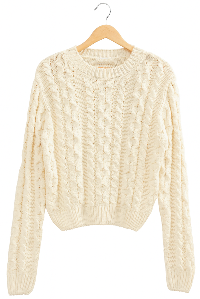 Cable Knit Sweater-Feelings Star