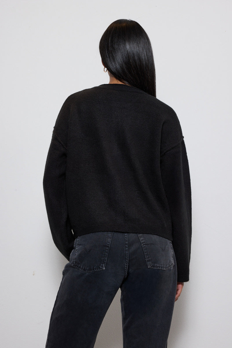 Button-Front Knit Cardigan-Feelings Star