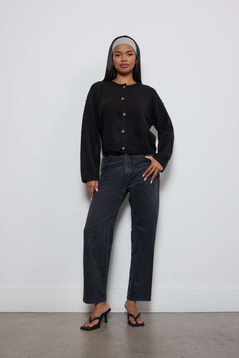 Button-Front Knit Cardigan-Feelings Star