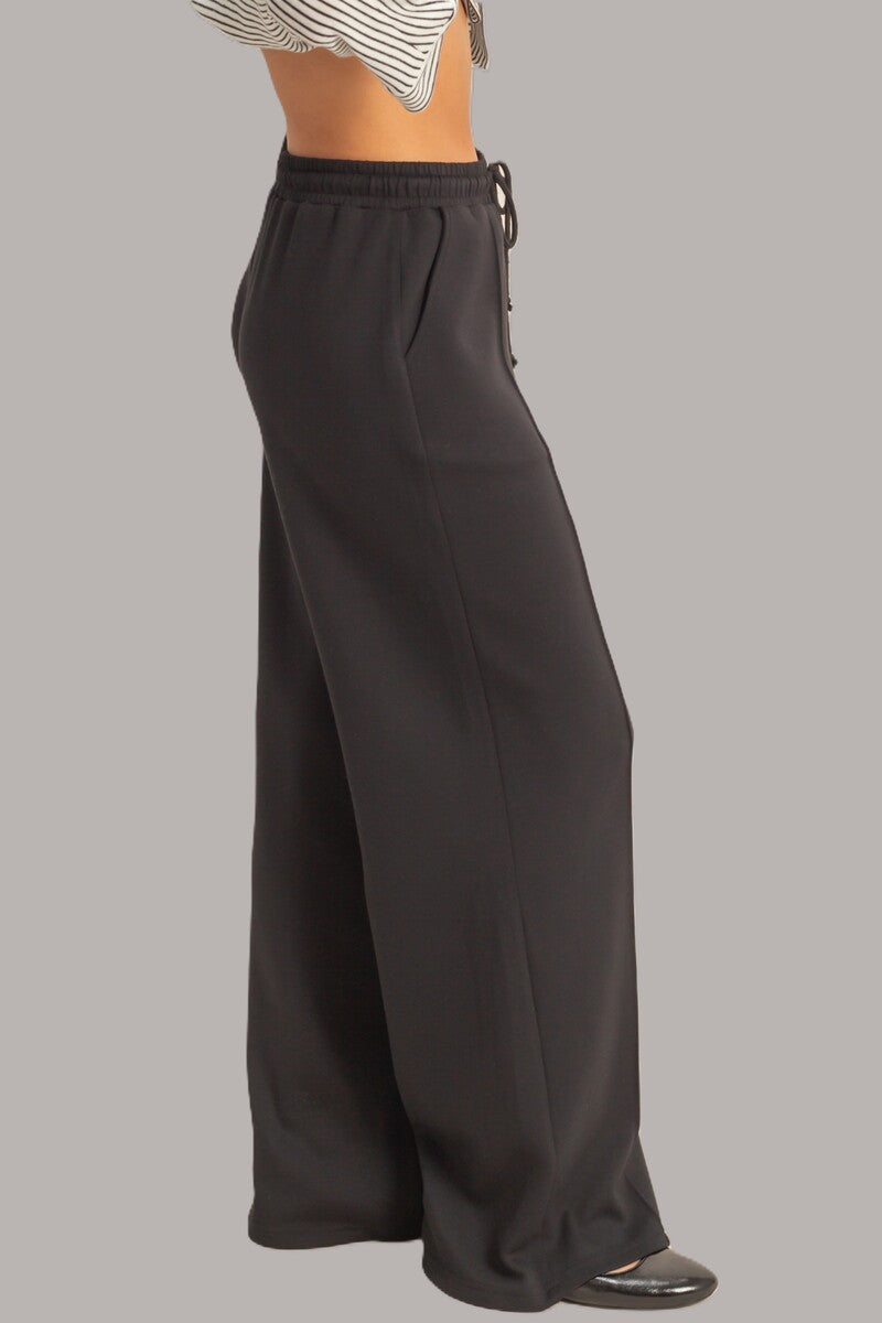 Straight-Leg Scuba Pintucked Sweatpants-Feelings Star