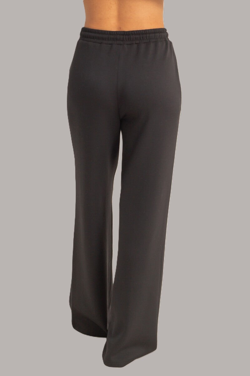 Straight-Leg Scuba Pintucked Sweatpants-Feelings Star