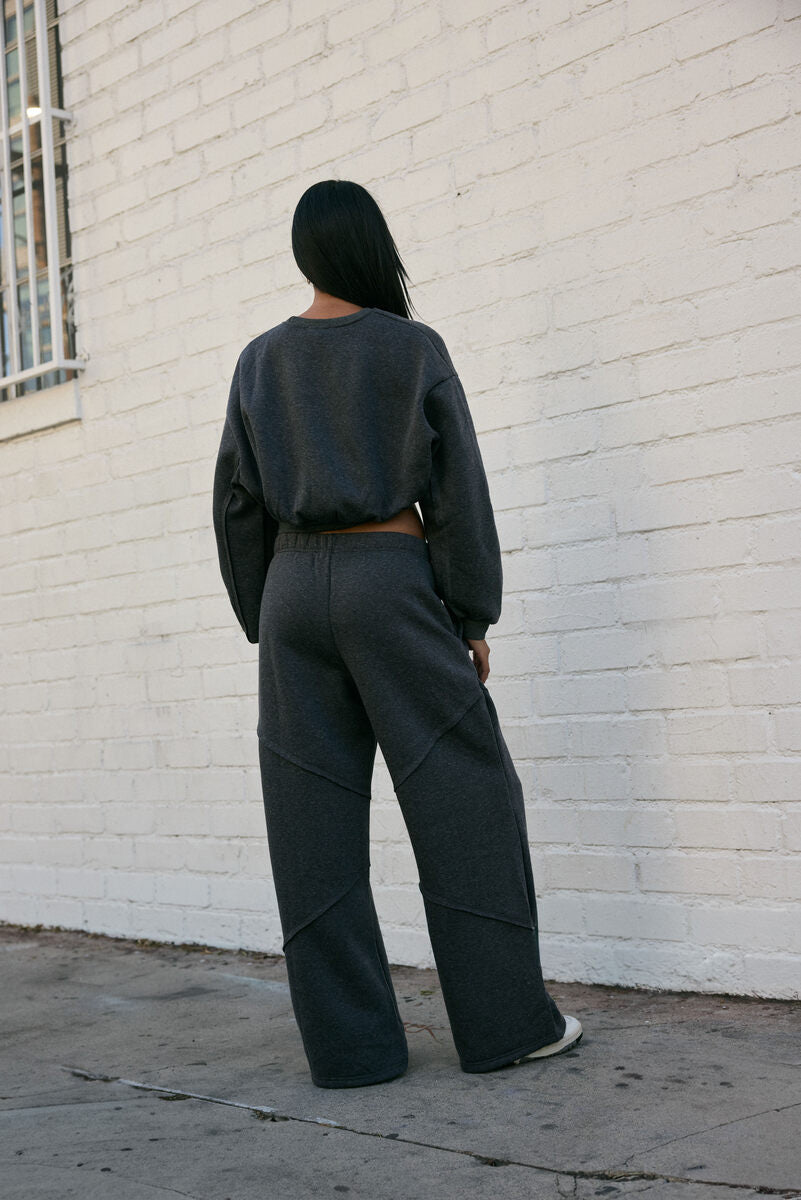 Exposed-Seam Wide-Leg Joggers-Feelings Star