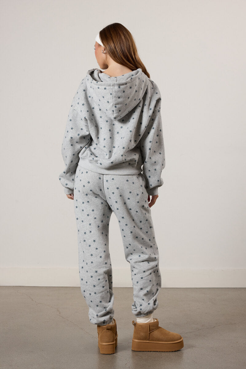 Star Print Jogger Sweatpants-Feelings Star
