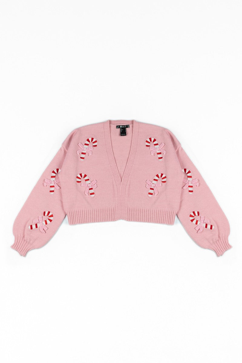 Candy Cane Cardigan Sweater-Feelings Star