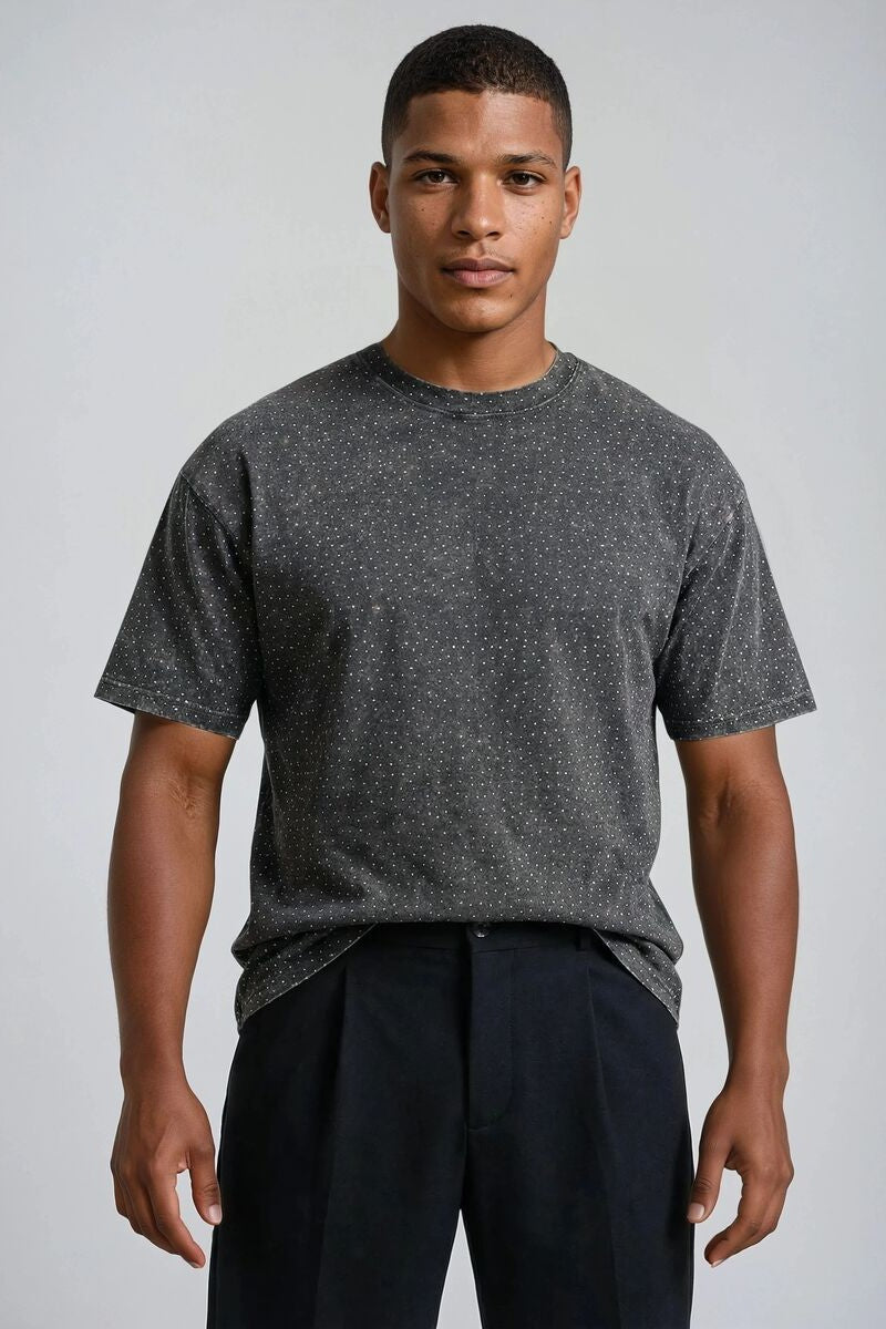 Studded Cotton Crew Tee-Feelings Star