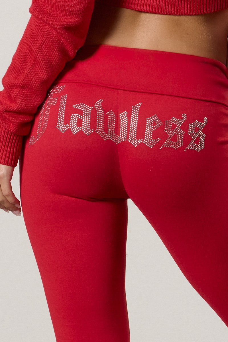 Flawless Foldover Flare Leggings-Feelings Star