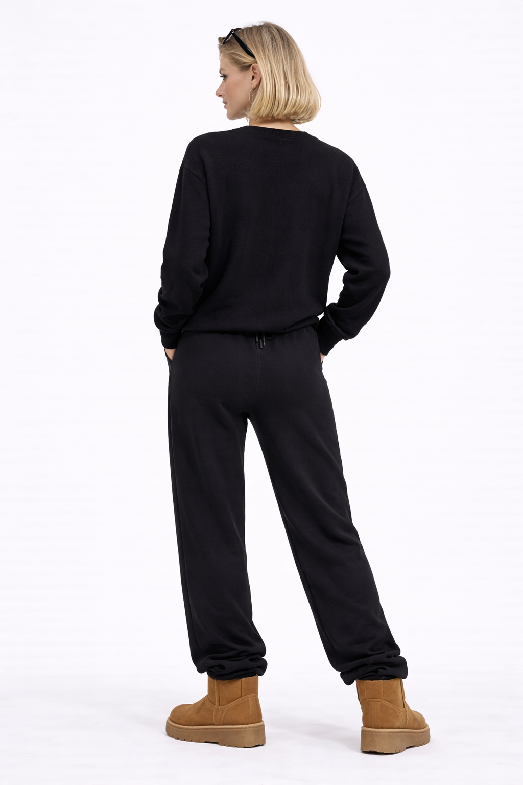 V-Neck Sweater & Wide-Leg Pant Set-Feelings Star